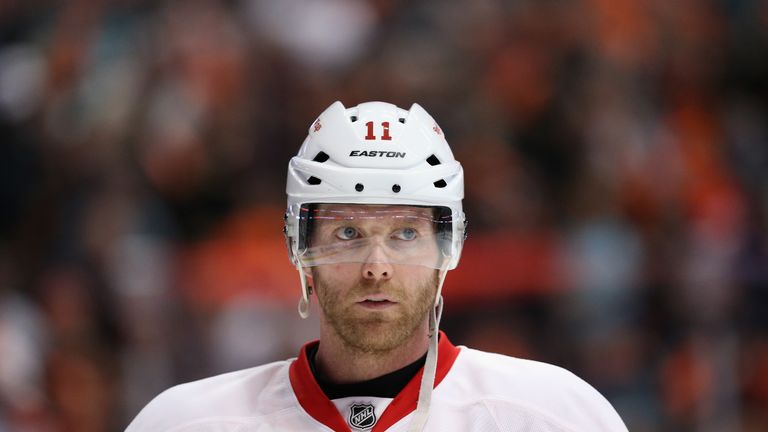 Daniel Cleary #11 of the Detroit Red Wings looks on against the Anaheim Ducks in Game Seven of the Western Conference Quarterfinals during the 2013 NHL Stanley Cup Playoffs at Honda Center on May 12, 2013 in Anaheim, California. 