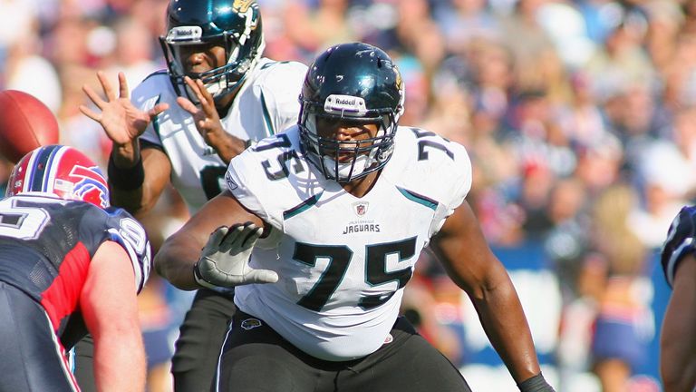 Eugene Monroe in action for the Jacksonville Jaguars before being traded to Baltimore Ravens