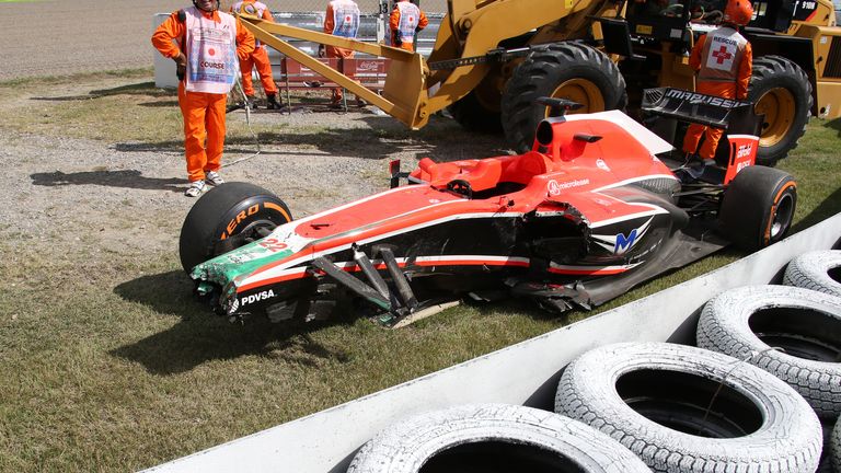 Jules Bianchi crashed out in P1