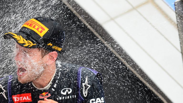 Sebastian Vettel celebrates