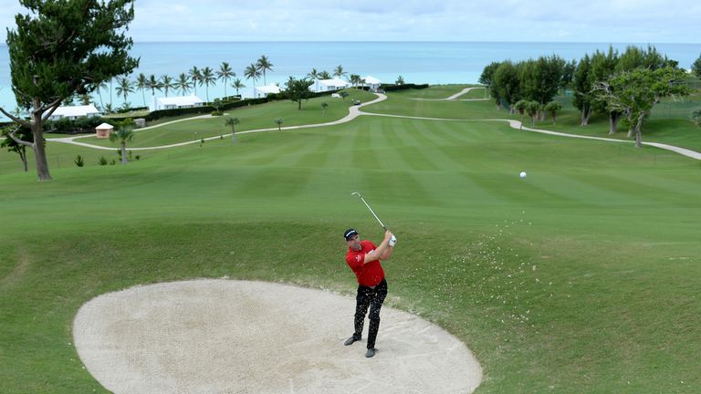 Padraig Harrington in action during a practice round on Sunday