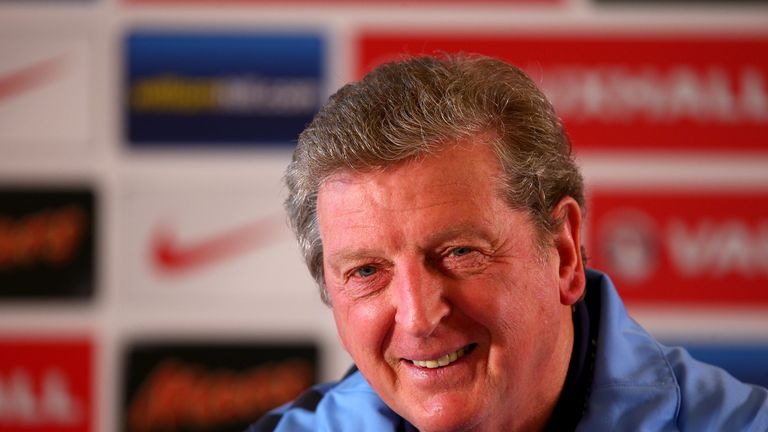 ST ALBANS, ENGLAND - OCTOBER 14:  Manager Roy Hodgson of England talks to the press during a press conference following an England Training session ahead of their Group H qualifying match against Poland at London Colney on October 14, 2013 in St Albans, England.  (Photo by Paul Gilham/Getty Images)