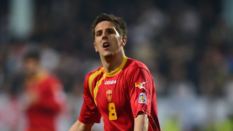 PODGORICA, MONTENEGRO - MARCH 26:  Stevan Jovetic of Montenegro in action during the FIFA 2014 World Cup Group H Qualifier between Montenegro and England at City Stadium on March 26, 2013 in Podgorica, Montenegro.  (Photo by Mike Hewitt/Getty Images)