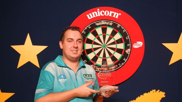 Kim Huybrechts claimed the biggest title of his career after he saw off Brendan Dolan to win the Dutch Darts Masters. Picture by Carsten Arlt, PDC Europe