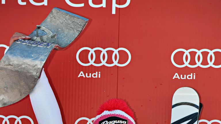 Lara Gut of takes 1st place during the Audi FIS Alpine Ski World Cup Women's Giant Slalom in Soelden