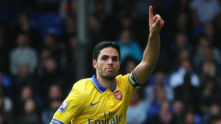 Arsenal skipper Mikel Arteta broke the deadlock at Selhurst Park with a penalty just after half time