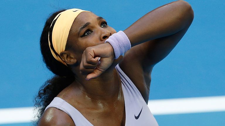 Serena Williams celebrates victory over Francesca Schiavone