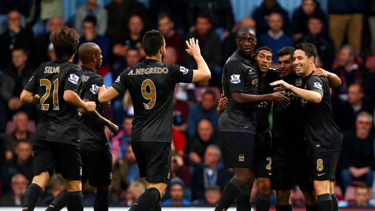 Sergio Aguero: Celebrates in victory at West Ham