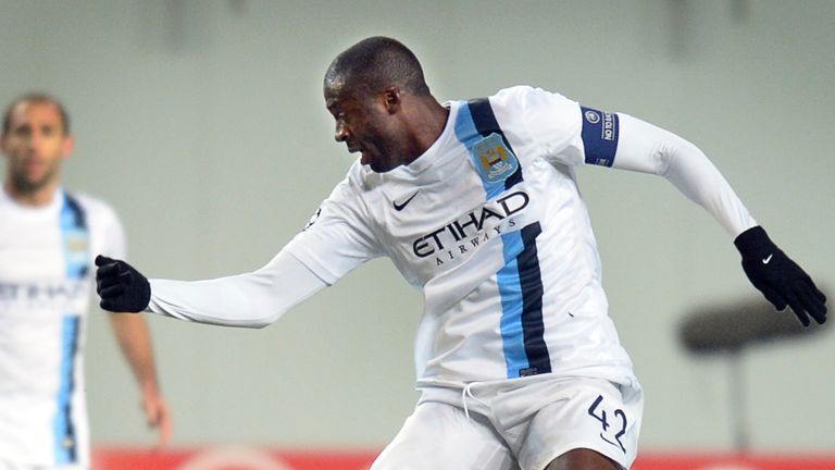 Manchester's midfielder Yaya Toure controls the ball during the UEFA Champions League group D football match against CSKA in Moscow on October 23, 2013.  Russia's football elite and the media reacted with disbelief after Manchester City's Ivorian captain Yaya Toure accused fans of racist chanting during the game. British reporters inside Moscow's packed Khimki Arena claimed hearing monkey chants coming from the home section.  AFP PHOTO / ALEXANDER NEMENOV        (Photo credit should read ALEXANDER NEMENOV/AFP/Getty Images)