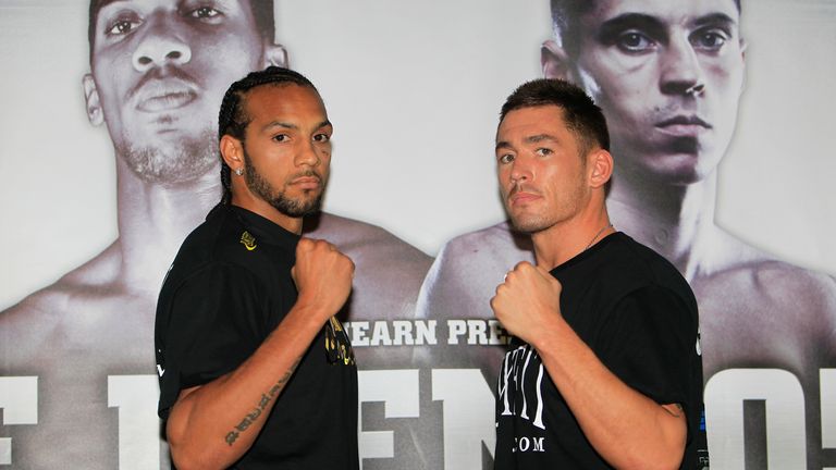 CARPE DIEM PRESS CONFERENCE.INTERNATIONAL HOTEL LONDON.PIC;LAWRENCE LUSTIG.WADI CAMACHO AND TONY CONQUEST COME FACE TO FACE BEFORE THEIR FIGHT AT THE 02 ON SATURDAY