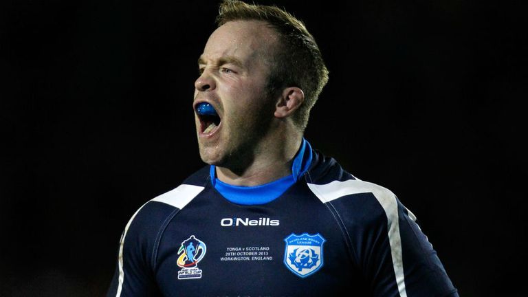 - Ian Henderson of Scotland shouts out instructions during the Rugby League World Cup Group C match between Tonga and Scotland at Derwent Park