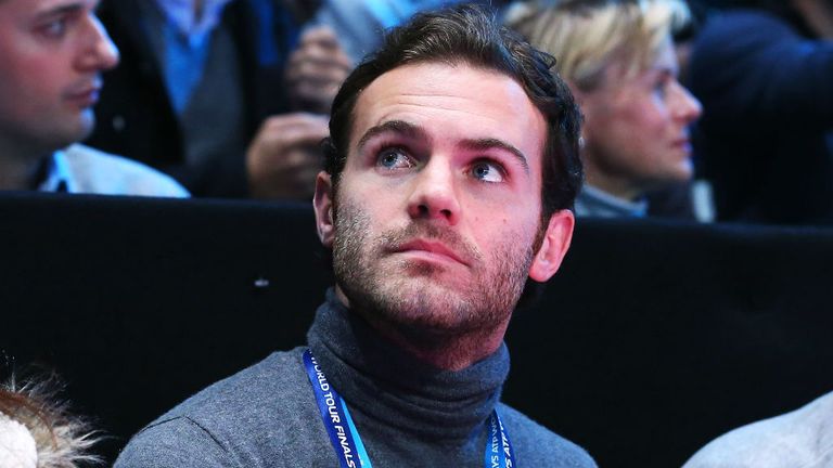 - Footballer Juan Mata of Chelsea watches the semi-final match between Rafael Nadal of Spain and Roger Federer of Switzerland