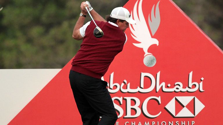 Phil Mickelson: Tees-off during his last trip to Abu Dhabi in January 2011