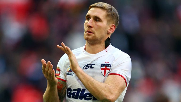 - Sam Tomkins of England applauds the supporters after his side lost 18-20 to a last minute converted penalty during the Rugby League World Cup Semi Final