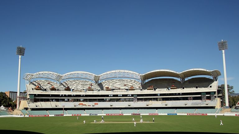 A general view of play shows the eastern stand during day three of the Sheffield Shield match between the South Australia Redbacks and the Tasmania Tigers at Adelaide Oval on November 24, 2013 in Adelaide, Australia.