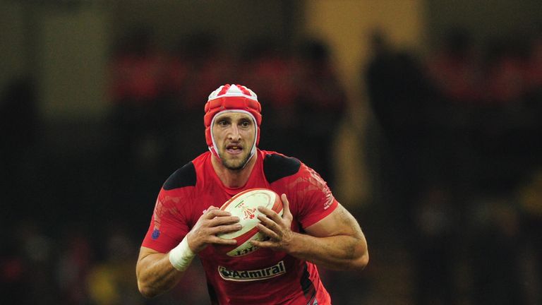 Luke Charteris in action for Wales
