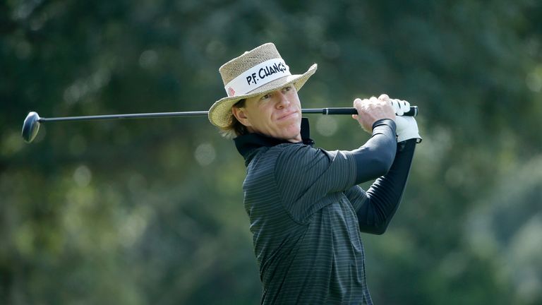 Briny Baird plays a shot during the third round of The McGladrey Classic at Sea Island's Seaside Course