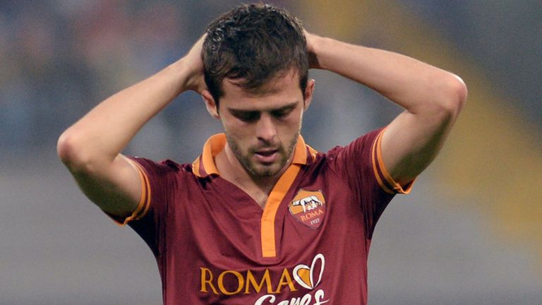 UDINE, ITALY - OCTOBER 27:  Miralem Pjanic of AS Roma shows his dejection during the Serie A match between Udinese Calcio and AS Roma at Stadio Friuli on October 27, 2013 in Udine, Italy.  (Photo by Dino Panato/Getty Images)