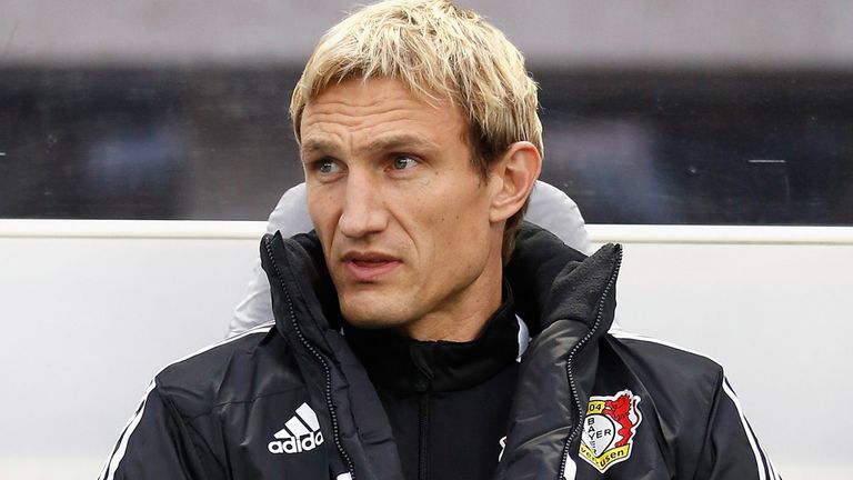 BERLIN, GERMANY - NOVEMBER 23:  Head coach Sami Hyypia of Bayer Leverkusen looks on prior to the Bundesliga match between Hertha BSC and Bayer Leverkusen at Olympiastadion on November 23, 2013 in Berlin, Germany.  (Photo by Boris Streubel/Bongarts/Getty Images)