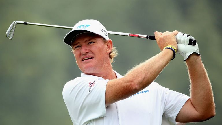 Ernie Els in action during the final round of the WGC-HSBC Champions in Shanghai