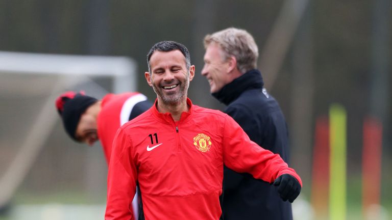 Manchester United's Ryan Giggs during the training session at the AON Training Complex, Manchester.