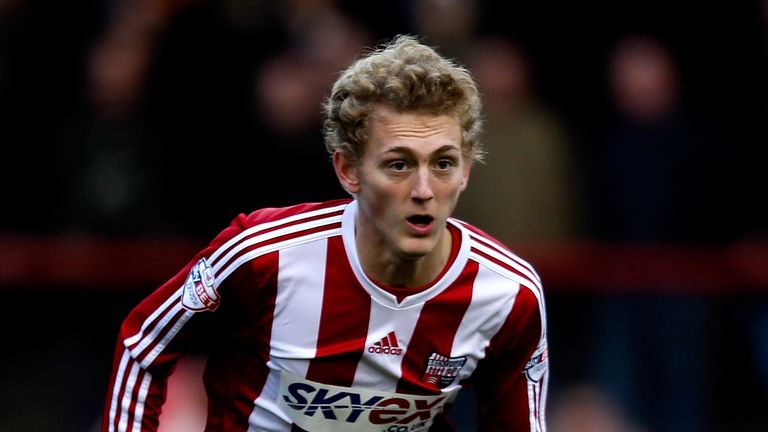  George Saville of Brentford in action during the Sky Bet League One match against Crewe Alexandra.