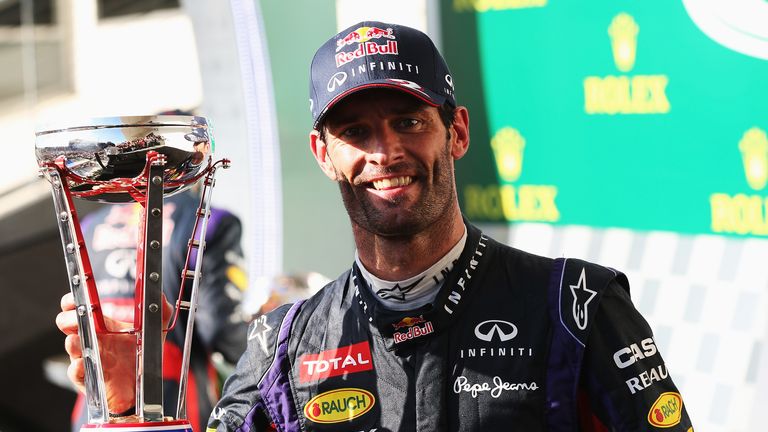 Webber on the podium at last week's United States GP