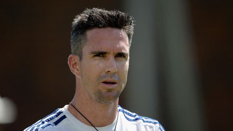 Kevin Pietersen of England during an England nets session at The Gabba on November 20, 2013 in Brisbane, Australia.  (Photo by Gareth Copley/Getty Images)