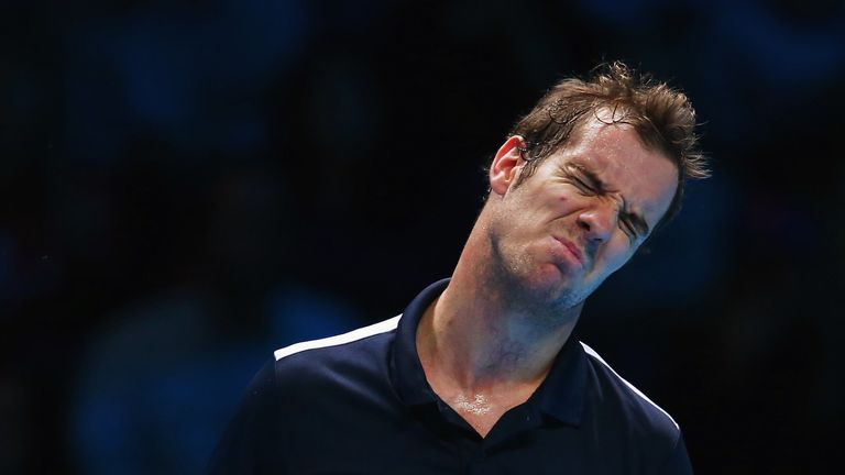 Richard Gasquet beaten by Roger Federer at the ATP World Tour Finals at O2 Arena