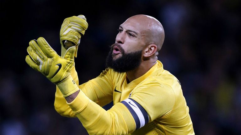 Tim Howard: Kept a clean sheet as the USA drew in Scotland