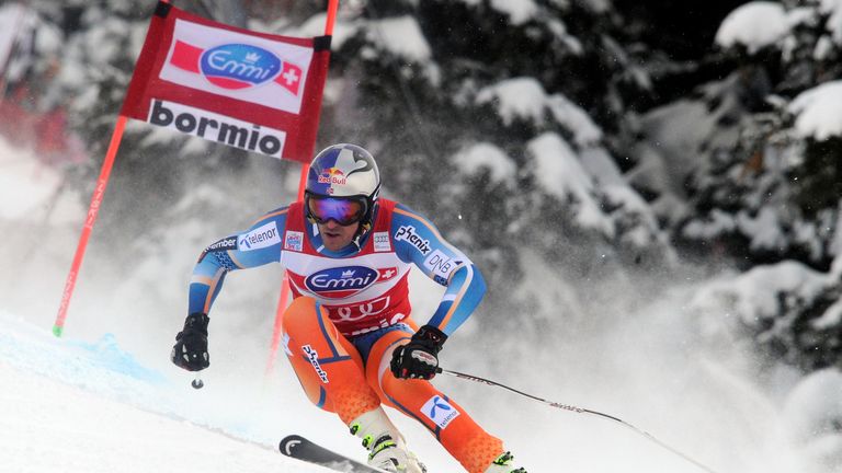 Aksel Lund Svindal of Norway competes during the Audi FIS Alpine Ski World Cup Men's Downhill in Bormio