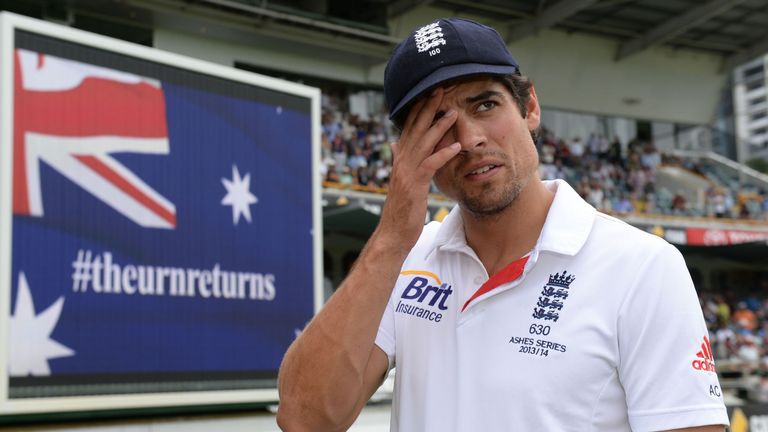 England's Alastair Cook appears dejected after losing the match and the Ashes during day five of the Third Test at the WACA ground, Perth, Australia.
