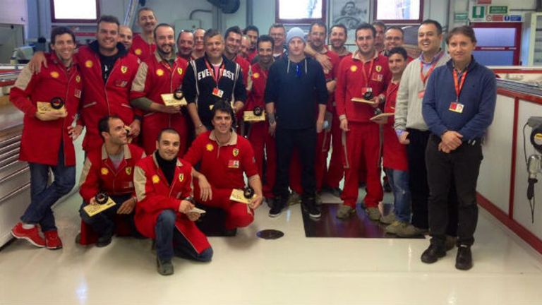 Kimi Raikkonen visited the Ferrari factory on Monday (Image: Ferrari Twitter)