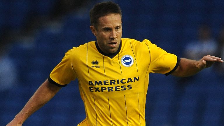BRIGHTON, ENGLAND - JULY 30: Matthew Upson of Brighton attacks during the pre season friendly match between Brighton & Hove Albion and Norwich City at The 