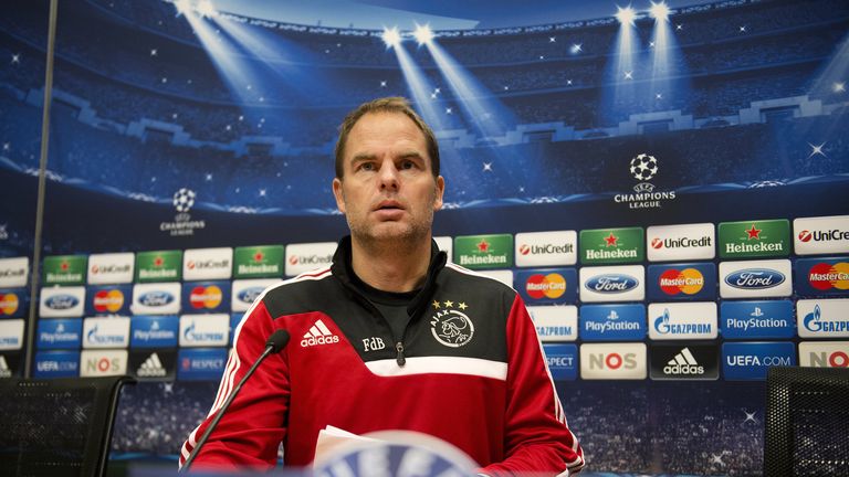 Ajax trainer Frank de Boer takes part in a press conference on November 25, 2013 in Amsterdam, on the eve of the Champions League football match