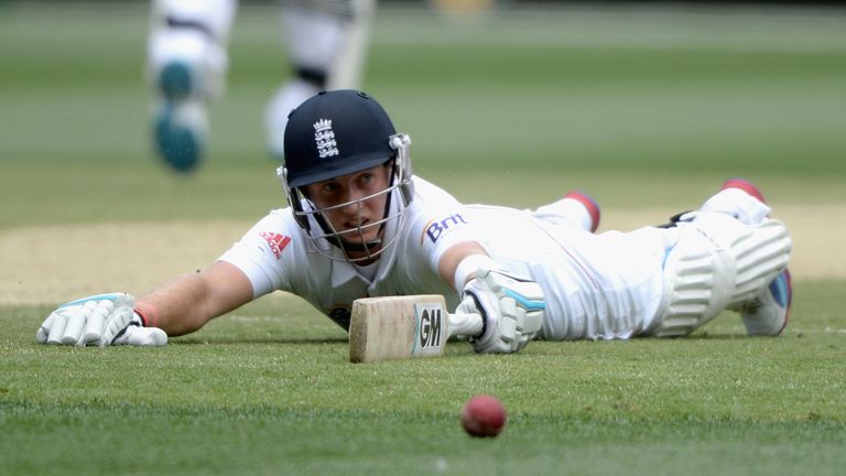 Joe Root of England looks dejected after being run out by Mitchell Johnson of Australia during day three of the fourth Ashes Test at the MCG.