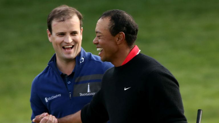 Zach Johnson Tiger Woods World Challenge Rd 4