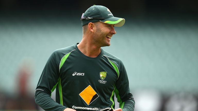 Michael Clarke of Australia looks on during an Australia Nets Session at Adelaide Oval on December 4, 2013 in Adelaide,