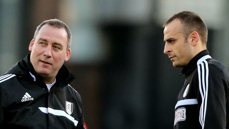 Rene Meulensteen (l) believes he has done enough to keep Dimitar Berbatov (r) at Craven Cottage