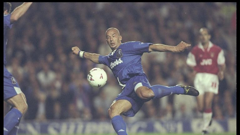 Gianluca Vialli of Chelsea for in action during the FA Carling Premiership match between Arsenal and Chelsea at Highbury in London.