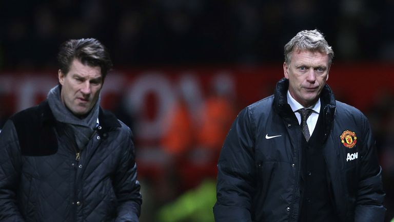Michael Laudrup: Swansea boss (left) with United boss David Moyes
