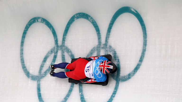 Amy Williams of Great Britain and Northern Ireland competes in the women's skeleton training on day 4 of the 2010 Winter Olympics