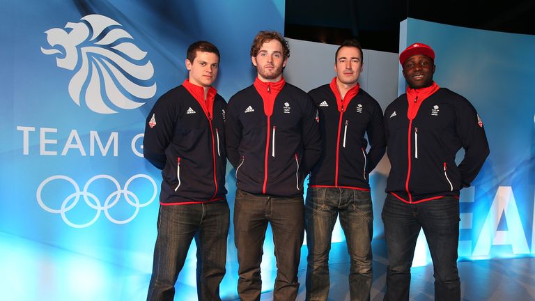 John Baines and Lamin Deen on the right of Britain's bobsleigh team
