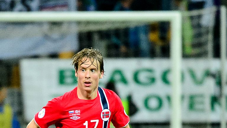 Stefan Johansen of Norway during a FIFA World Cup 2014 qualifying football match aginst Slovenia