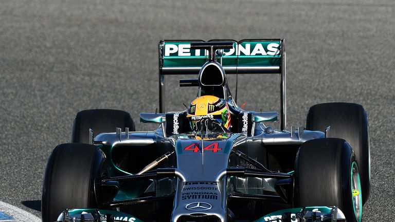 Lewis Hamilton on track