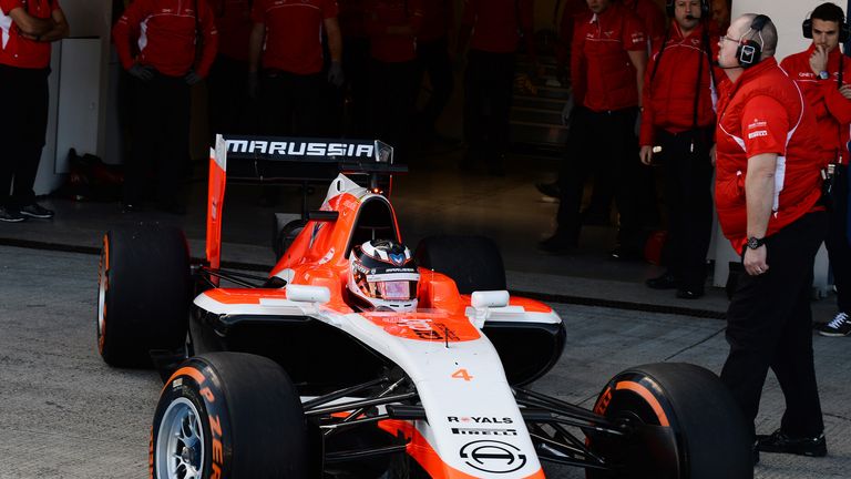 Max Chilton heads out in the new Marussia MR03