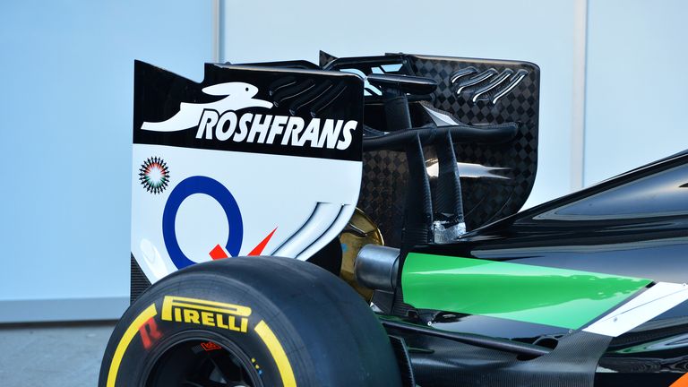 The rear wing on the new Force India