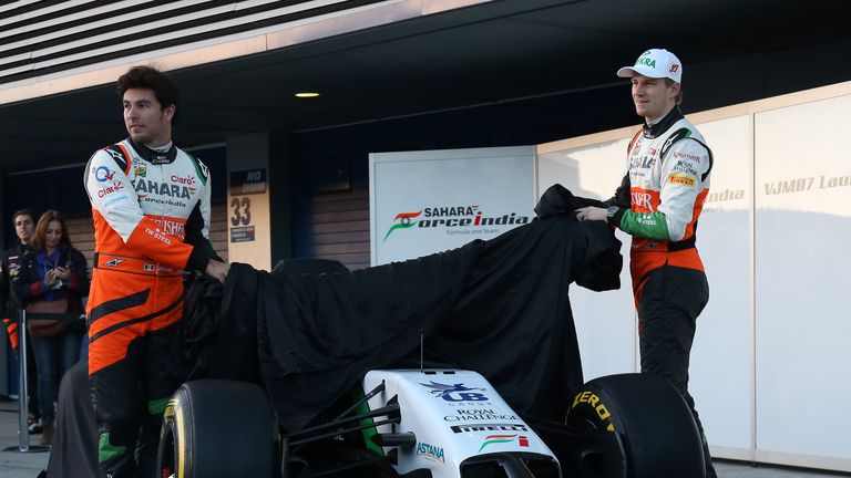 Sergio Perez and Nico Hulkenberg unveil the new Force India VJM07
