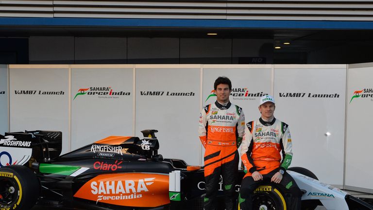 Sergio Perez and Nico Hulkenberg with their new car