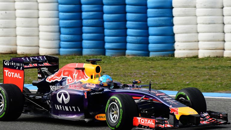 Sebastian Vettel ventured onto the track late in the day